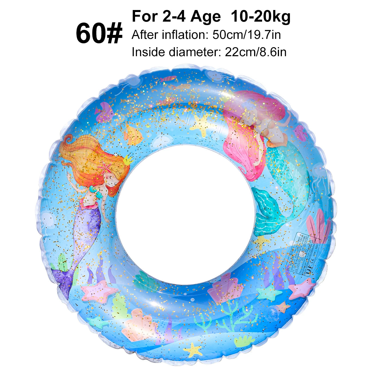 1PC Mermaid Sequin Thickened adult pool Float, Summer Sequin Inflatable swimming ring, Suitable For Beach Parties