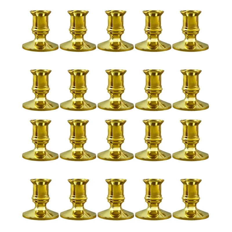 20X Gold Pillar Candle Base Taper Candle Holder Candlestick Christmas Party Decor