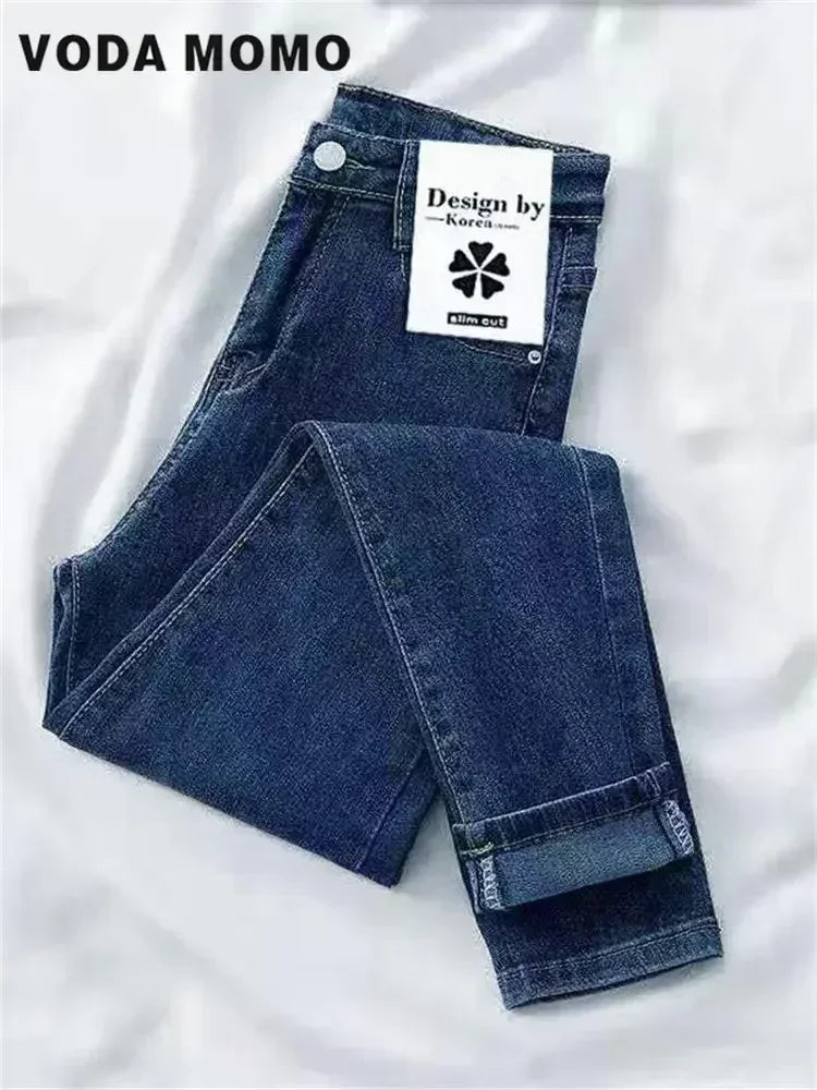 2023 New Female Spring Autumn Trousers Skinny Stretch Jean For woman High Waist pencilPants Vintage Slim Denim Pants Streetwear