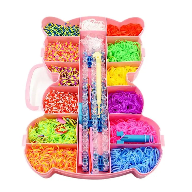 DIY Hand Made Rubber Bands Twist Loom Set Rubber Loom Bands Kits Friendship Bracelet Maker Making Kit for Kids In Stock