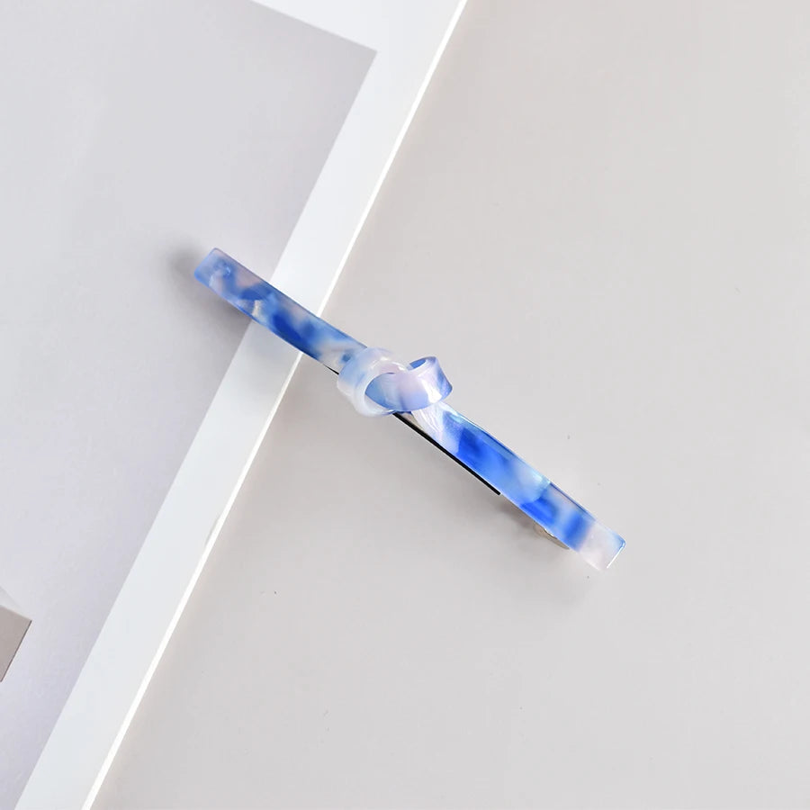 1PC Ladies Polychromatic acetic acid tie one-line spring clip thin hair half hair special holiday gift holiday