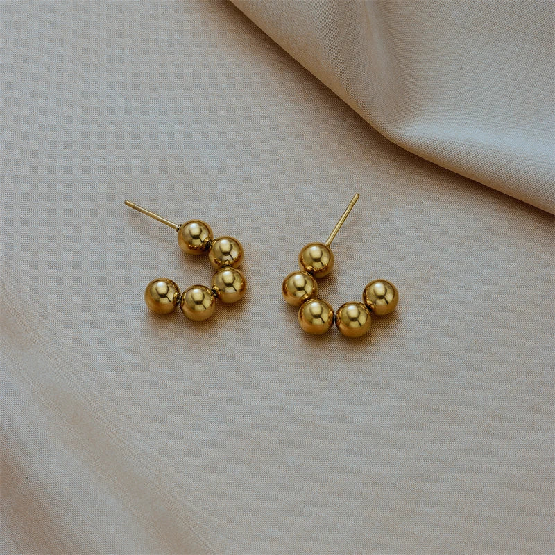 XIYANIKE 316L Stainless Steel Earrings for Women Big Round Beads Shape Gold Silver Color Women's Earrings Drop Shipping