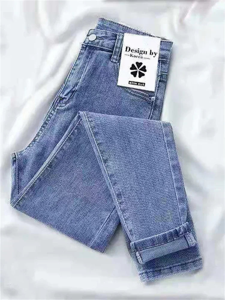 2023 New Female Spring Autumn Trousers Skinny Stretch Jean For woman High Waist pencilPants Vintage Slim Denim Pants Streetwear