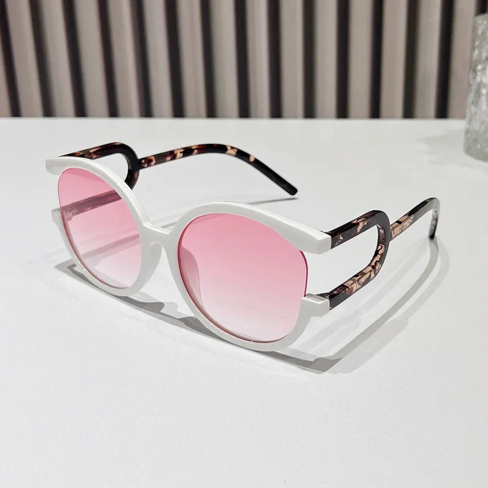 Women's Round Double Color Sunglasses Fashion Retro Shades Sunglasses Travel Street Photo Holiday Party UV Protection Glasses