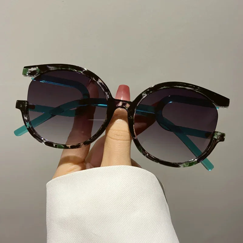 Women's Round Double Color Sunglasses Fashion Retro Shades Sunglasses Travel Street Photo Holiday Party UV Protection Glasses
