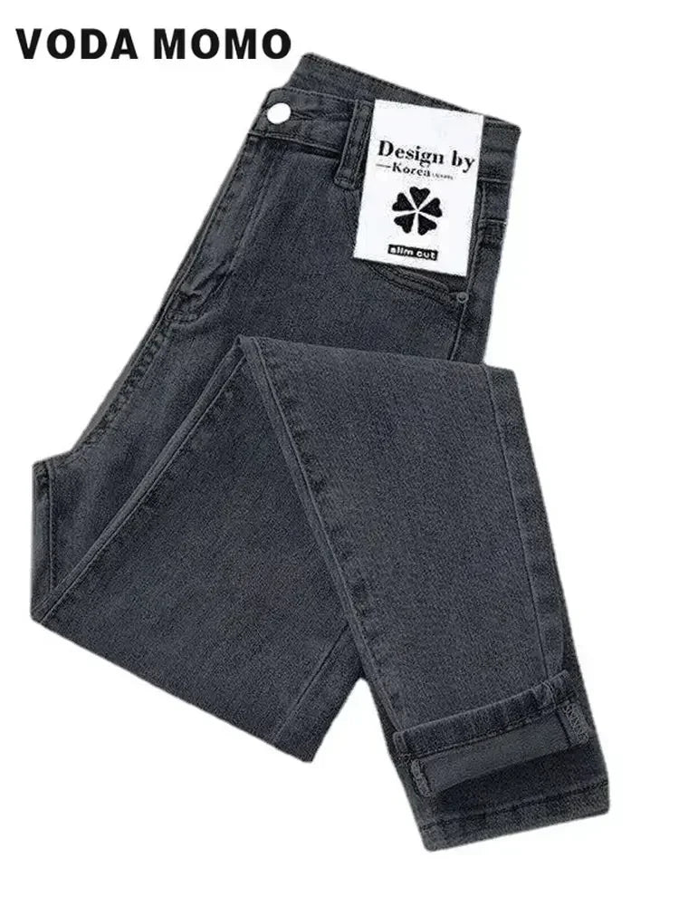 2023 New Female Spring Autumn Trousers Skinny Stretch Jean For woman High Waist pencilPants Vintage Slim Denim Pants Streetwear