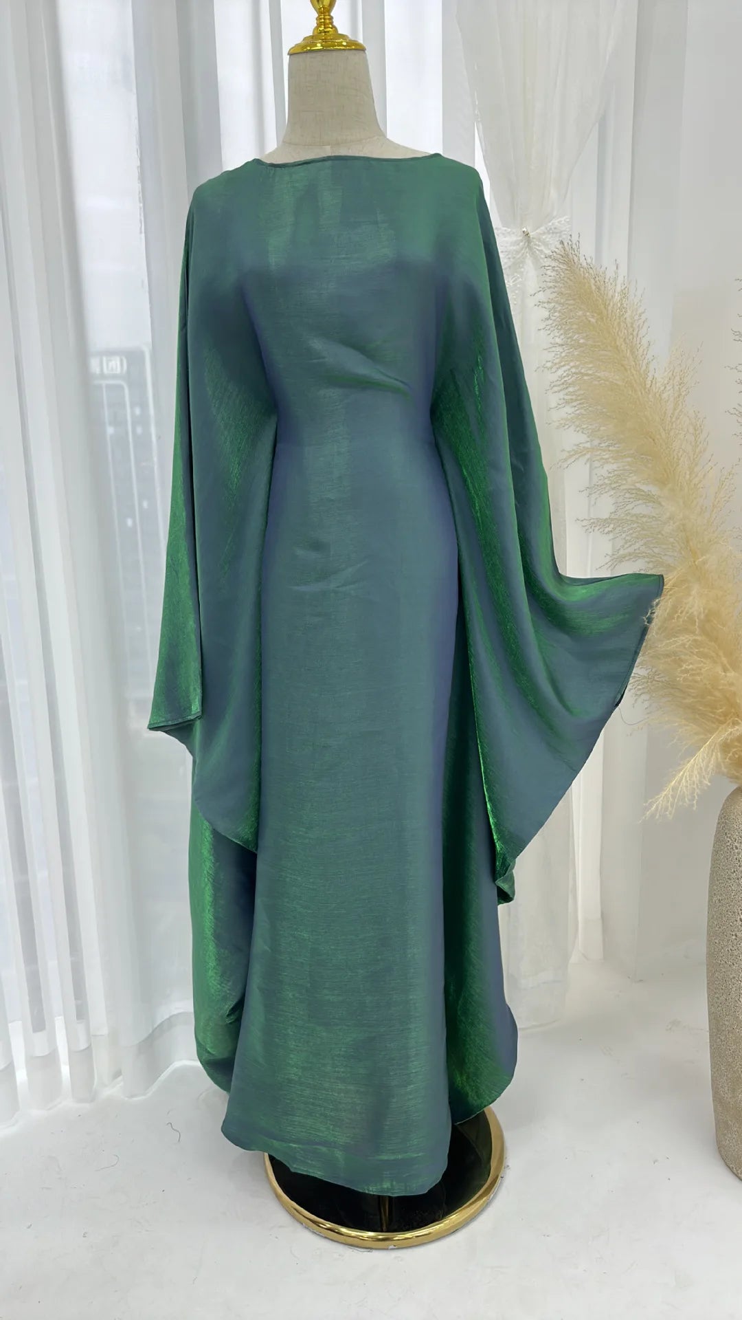 20 Colors Summer Butterfly Batwing Satin Shiny Abaya Dubai Luxury Islam Muslim Maxi Kaftan Dress Kebaya AbayasWomen Vestidos