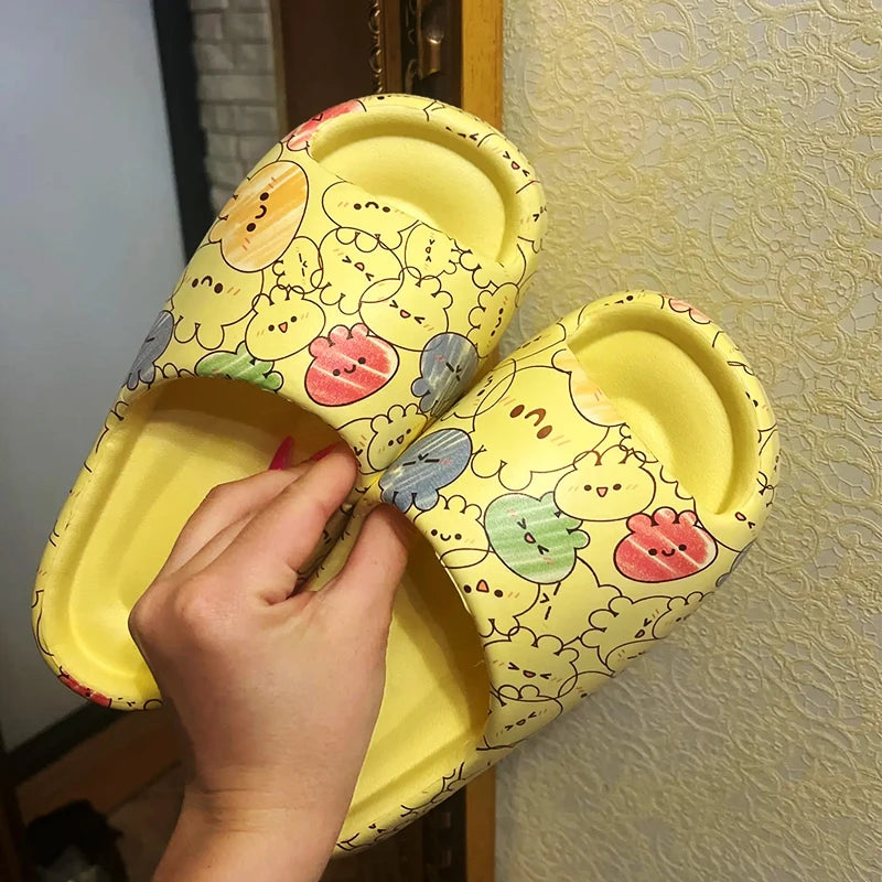 Women's Slippers Fashion Light EVA Soft Home Sole Slipper Bathroom Anti-Slip Casual Indoor Slipper Beach Sandal Flip-Flops