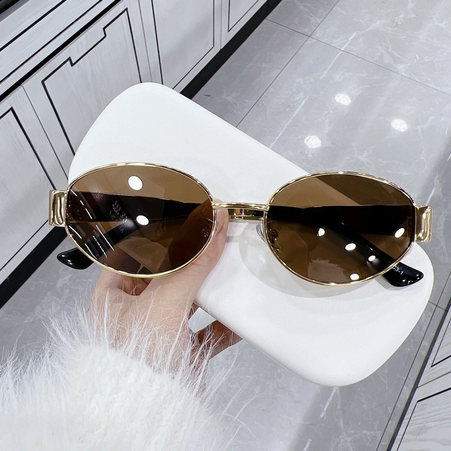 Cat Eye Sunglasses Fashion Street Photo Women's Sun Glasses Men Ellipse Eyeglasses Outdoor Travel Driving UV400 Goggles Eyewear