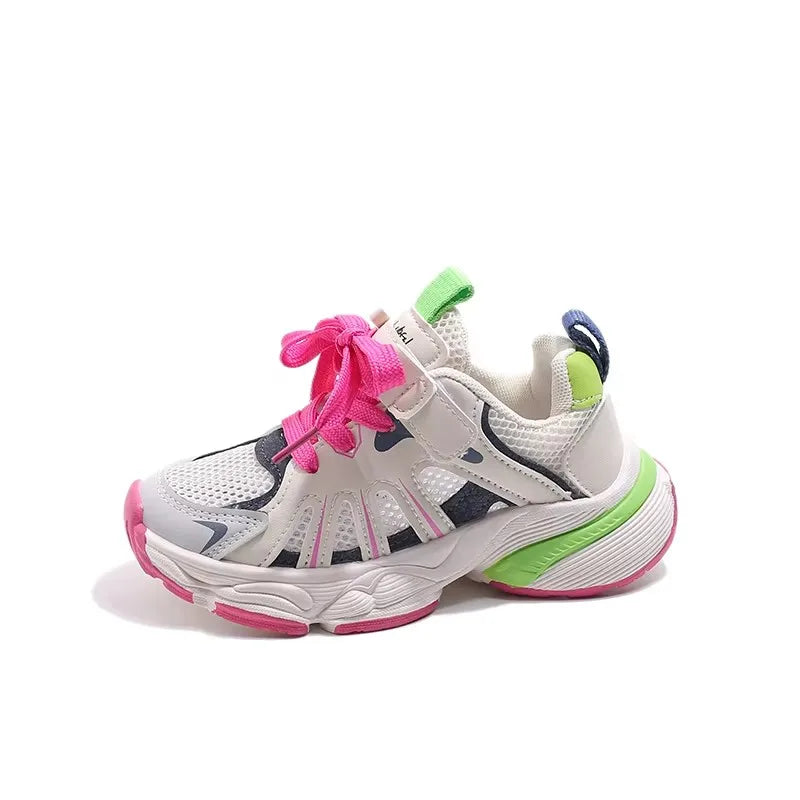 2024 Children's Summer Sports Shoes Primary School for Boys and Girls Breathable Single Mesh Dad Shoes Sports Running Shoes