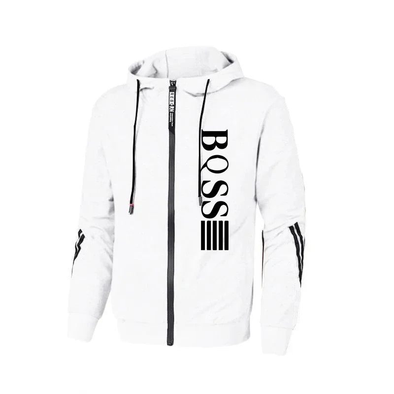 2024 Mens Tracksuits Casual Sweatpants Printing Zipper Hooded Sweatshirt Fashion Versatile Coat Outdoors Jogging Sports Clothing