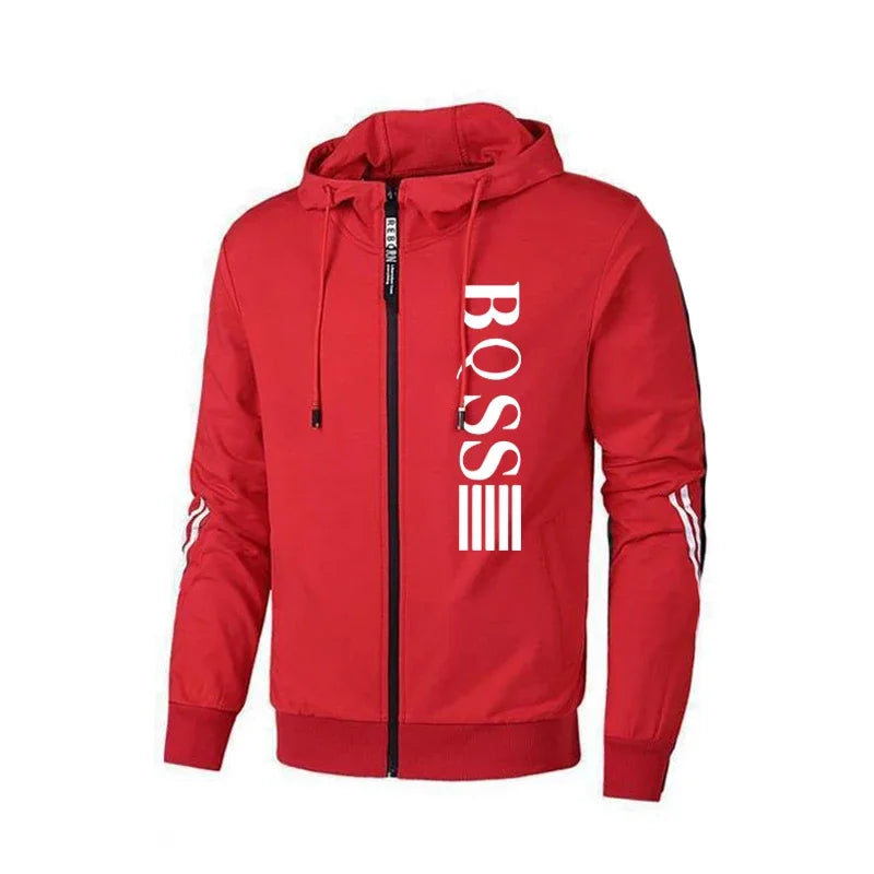 2024 Mens Tracksuits Casual Sweatpants Printing Zipper Hooded Sweatshirt Fashion Versatile Coat Outdoors Jogging Sports Clothing