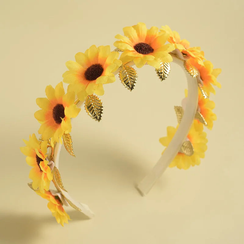 Advanced Handmade Flower Girls Headbands Cute Pearl Feather Wedding Crown Princess Dance Party Headwear Fashion Hoop Accessories