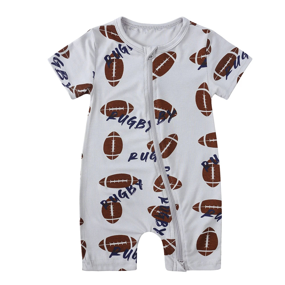 0-24M Summer Newborn Baby Romper Bamboo Fiber Clothes Infant Boy Girl Onesie Pyjamas Full Print Breathable Sleepwear Jumpsuits