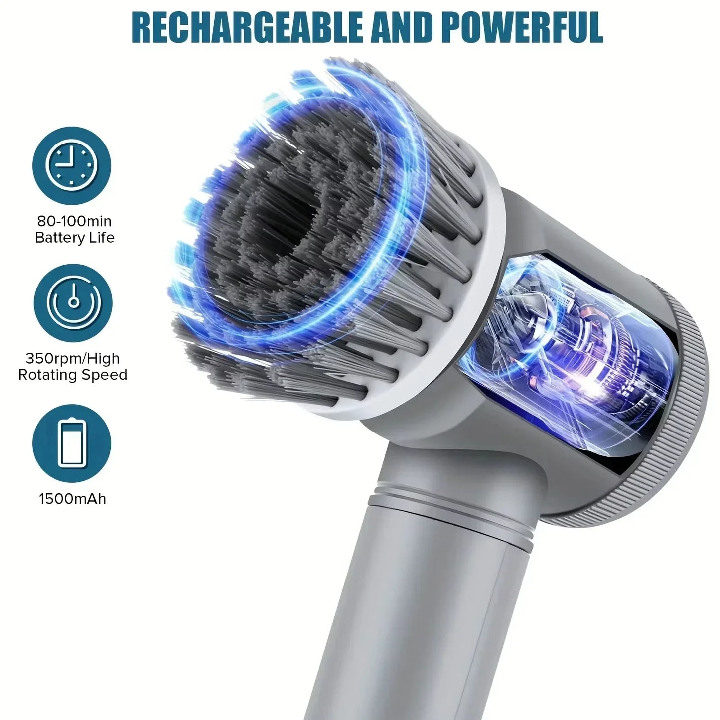 Xiaomi 6-in-1 Electric Cleaning Brush Home Appliances Wireless Electric Floor Scrubber Replaceable Brush Head Bathroom Kitchen