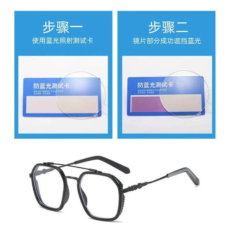 Anti Blue Light Flat Light Glasses Versatile Without Makeup Black Box Internet Celebrity Anti Radiation Ultra Light Glasses