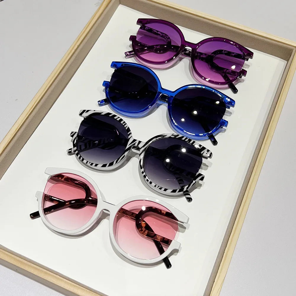 Women's Round Double Color Sunglasses Fashion Retro Shades Sunglasses Travel Street Photo Holiday Party UV Protection Glasses