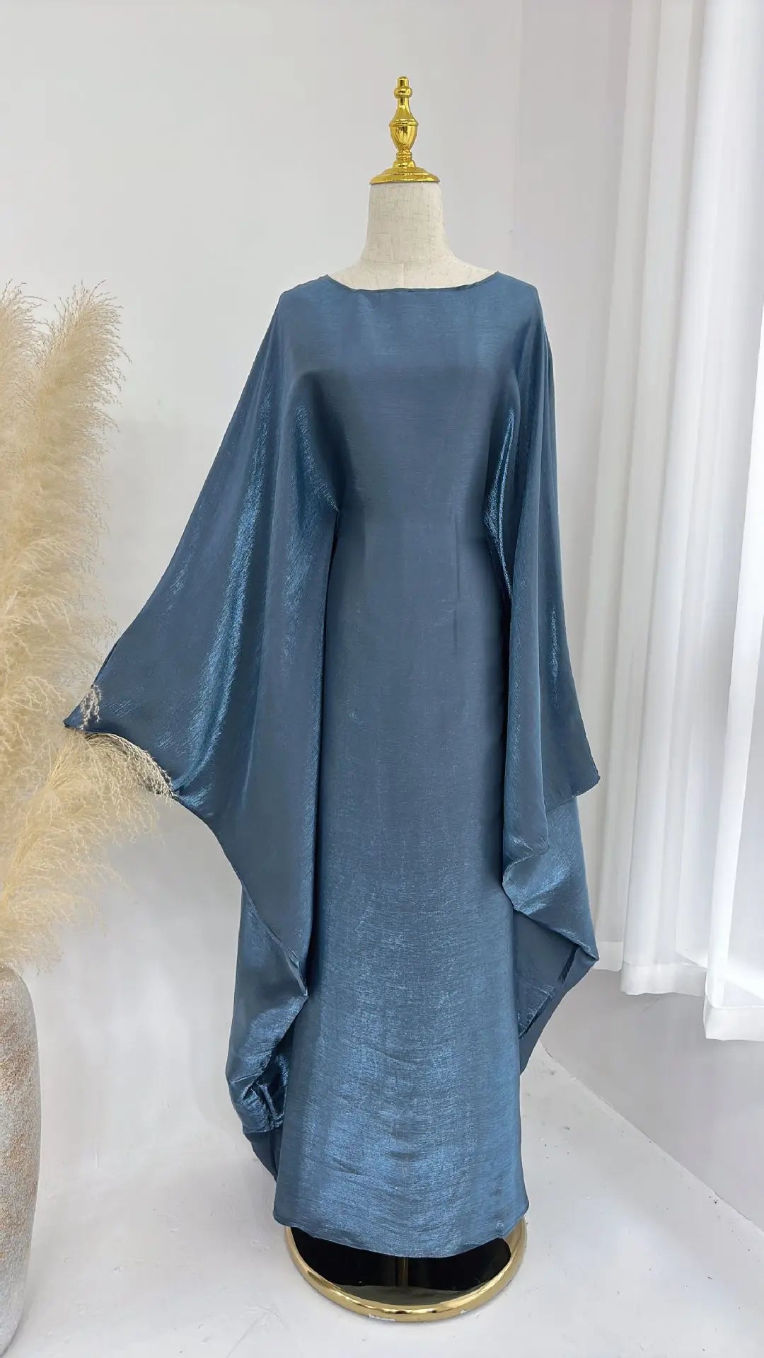 20 Colors Summer Butterfly Batwing Satin Shiny Abaya Dubai Luxury Islam Muslim Maxi Kaftan Dress Kebaya AbayasWomen Vestidos