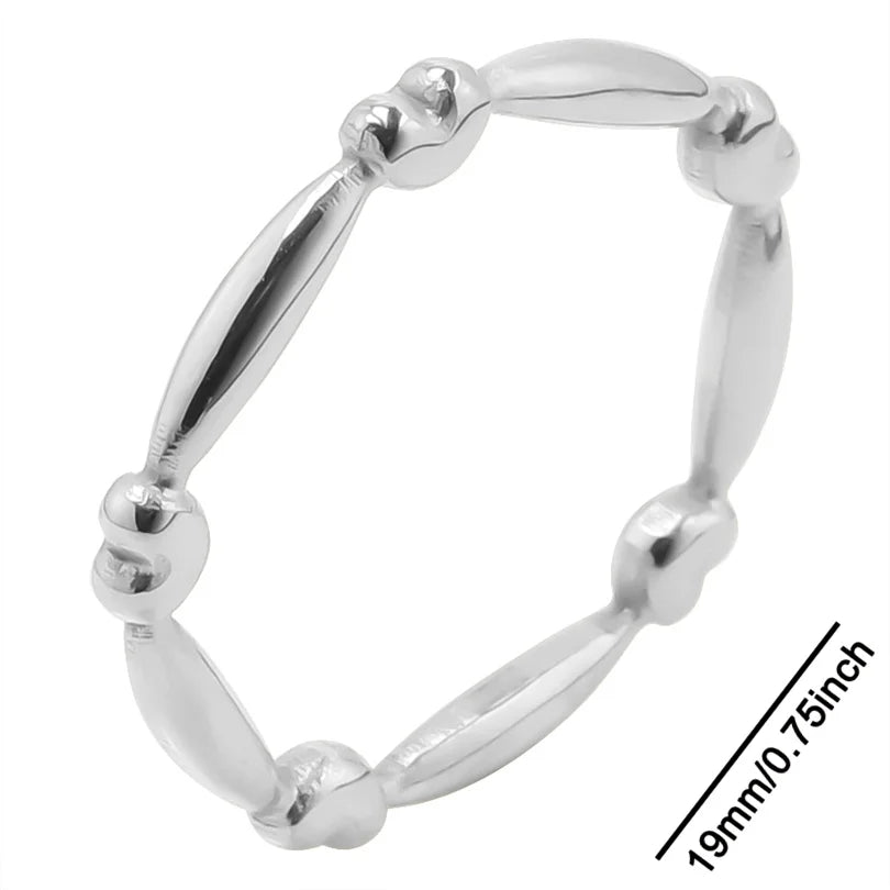 Wholesale 6pcs Steel Color Rings Hug Snake Love Star Moon Shell Leaf Shaped Rings Stainless Steel Women Jewelry Charms No Fade