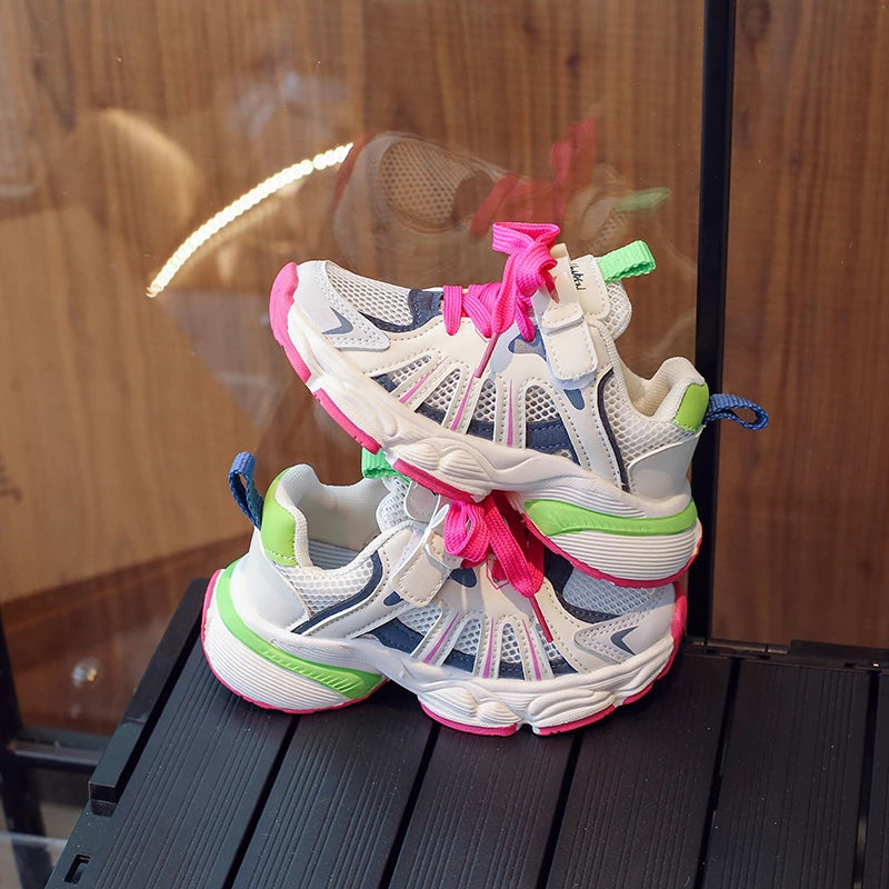 2024 Children's Summer Sports Shoes Primary School for Boys and Girls Breathable Single Mesh Dad Shoes Sports Running Shoes