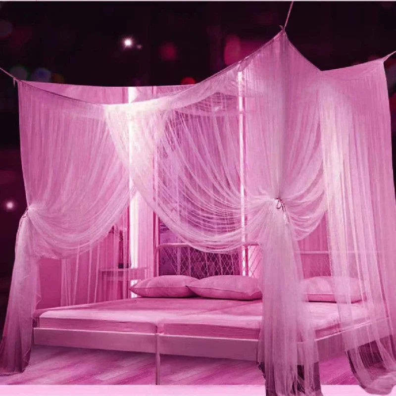 Mosquito Net White for Double Four Corner Bed Post Bed Canopy Mosquito Net Full Queen King Size Bedding Canopy Bed Curtains