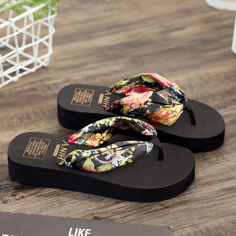 Women's Summer Fashion EVA Slipper Bohemian Satin Ribbon Female Flip Flop 2023 Bronzing Beach Simple Leisure Women Shoes