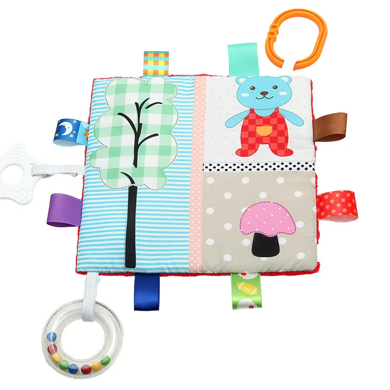 Newborn Baby Plush Soft Appease Towel Sleeping Stroller Rattle Hanging Toy Cartoon Animal Blankie Educational Toys 0-24 Months