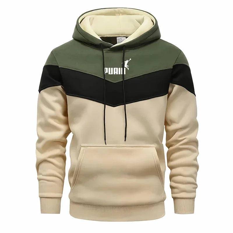 2024 Fall Winter Fleece Thick Warm Men's Tracksuit Hoodies + Pants 2Pcs Sets Suit Sportswear Trend Fashion Hip Hop Men Clothing