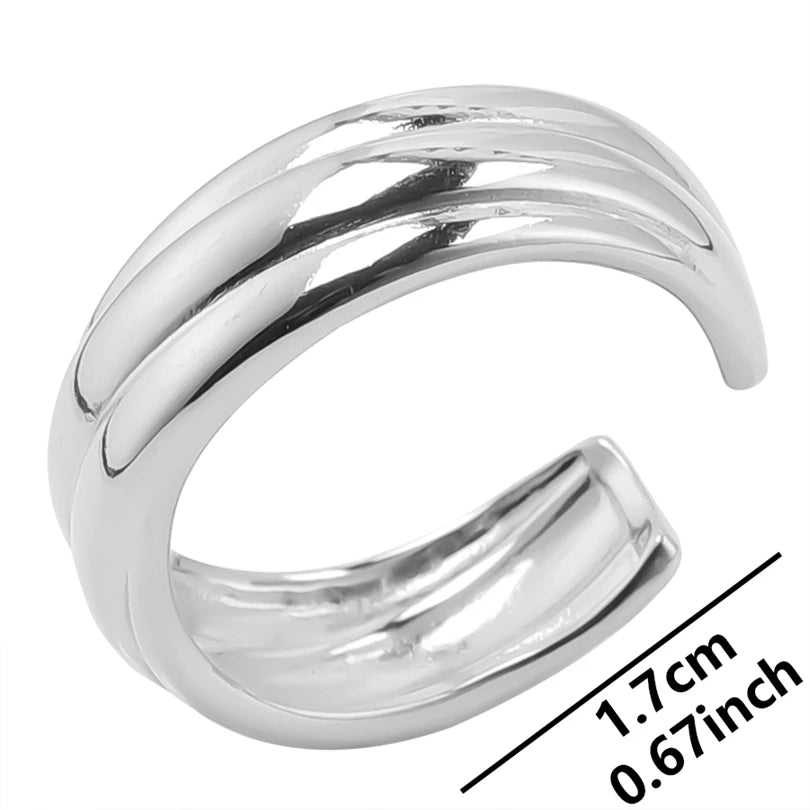 Wholesale 6pcs Steel Color Rings Hug Snake Love Star Moon Shell Leaf Shaped Rings Stainless Steel Women Jewelry Charms No Fade