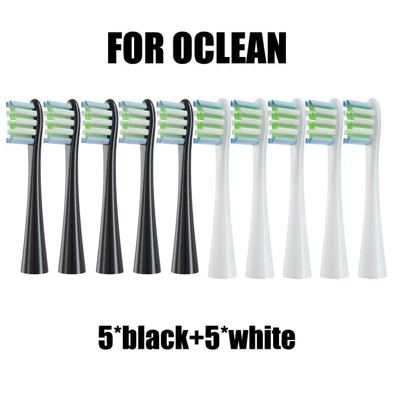 10PCS Replacement Brush Heads for Oclean X PRO/Z1/F1/One/Air 2/SE Soft DuPont Nozzles Vacuum Sealed Packaged