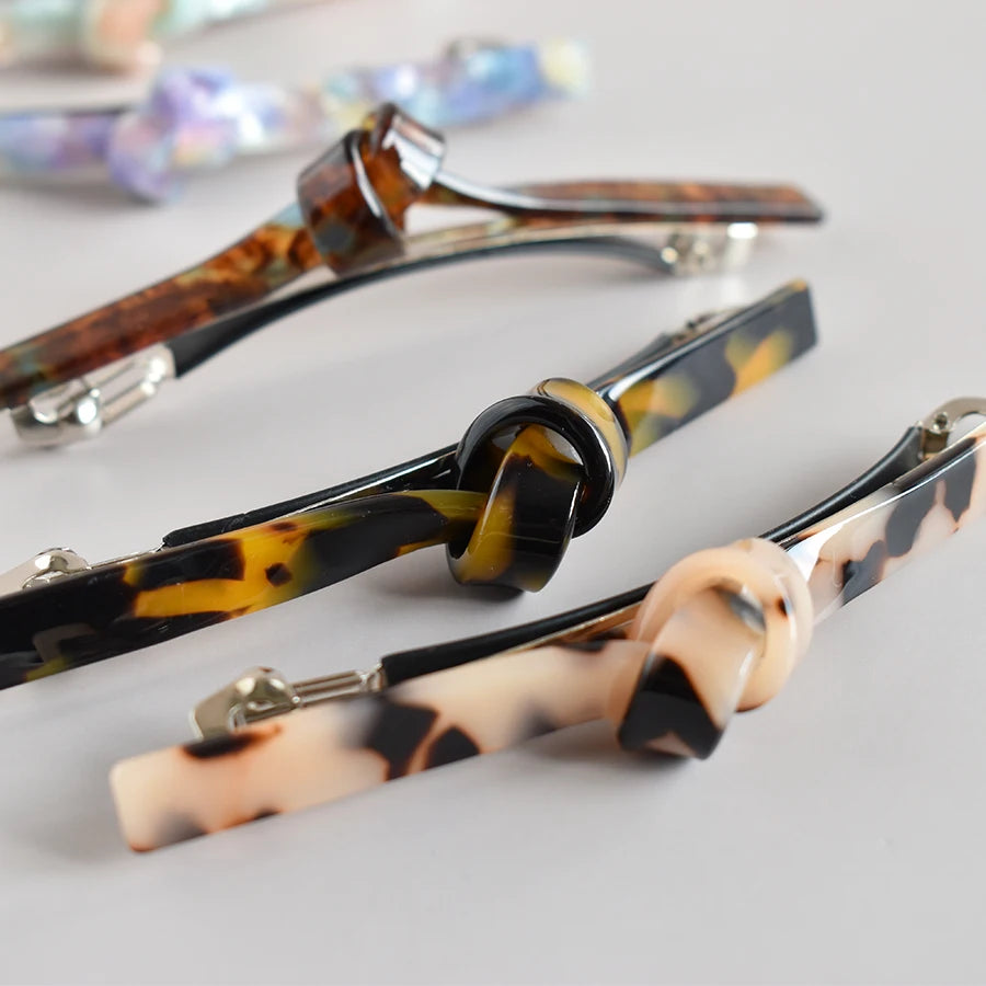 1PC Ladies Polychromatic acetic acid tie one-line spring clip thin hair half hair special holiday gift holiday