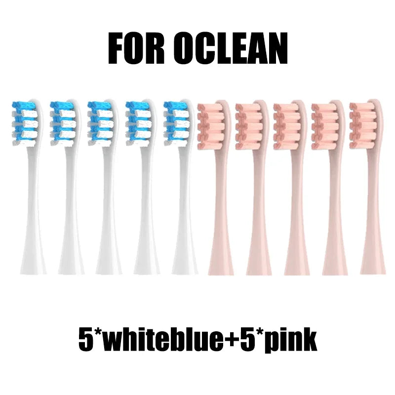 10PCS Replacement Brush Heads for Oclean X PRO/Z1/F1/One/Air 2/SE Soft DuPont Nozzles Vacuum Sealed Packaged