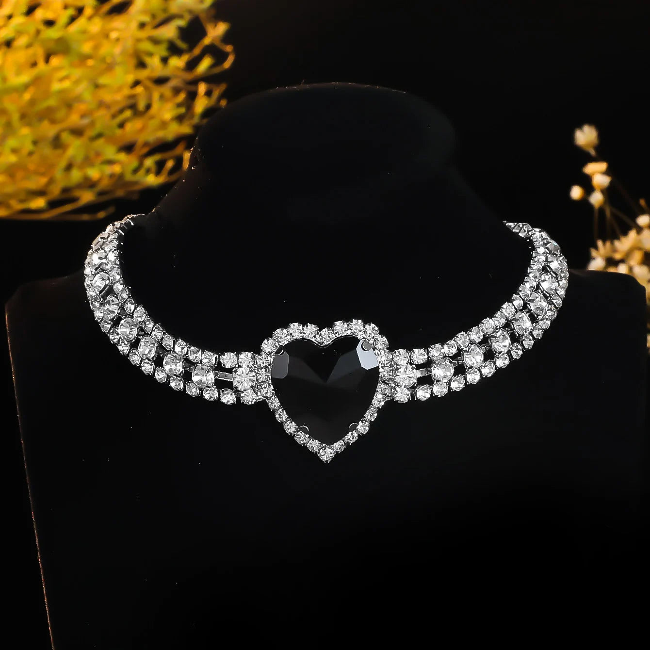 2024 Sparkling Silver Color Crystal Collar Chain Choker Necklace Bridal Women Wedding Party Diamante Rhinestone Choker Jewelry
