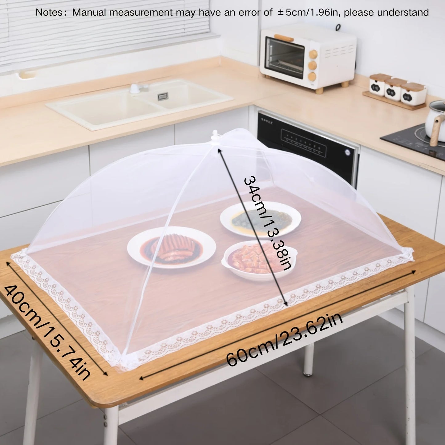 Square folding vegetable cover removable and washable mesh food cover dining table cover insect cover