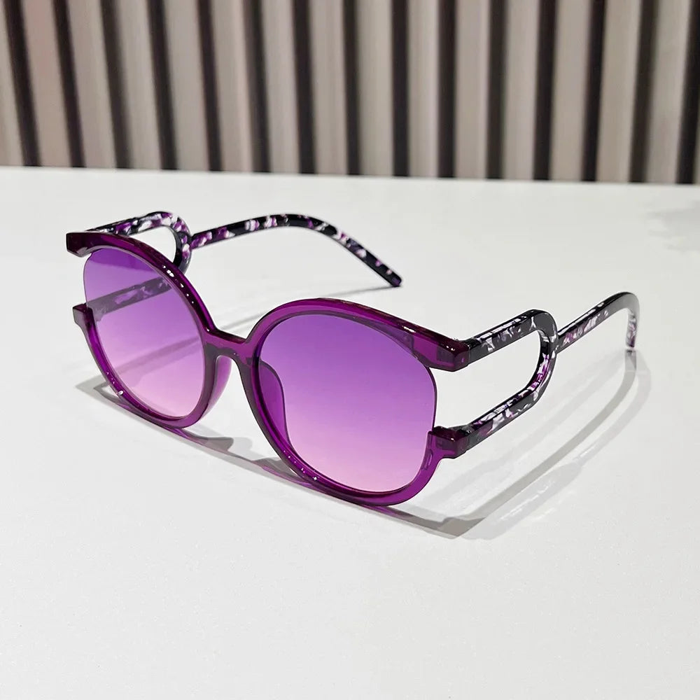 Women's Round Double Color Sunglasses Fashion Retro Shades Sunglasses Travel Street Photo Holiday Party UV Protection Glasses