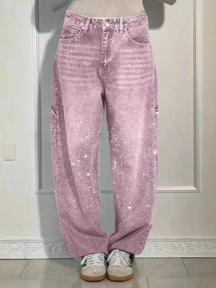 Women Autumn Winter Trouser Pants Solid Color High Waist Button Pockets Wide Leg Pants Casual Fashion Comfortable Regular Fit