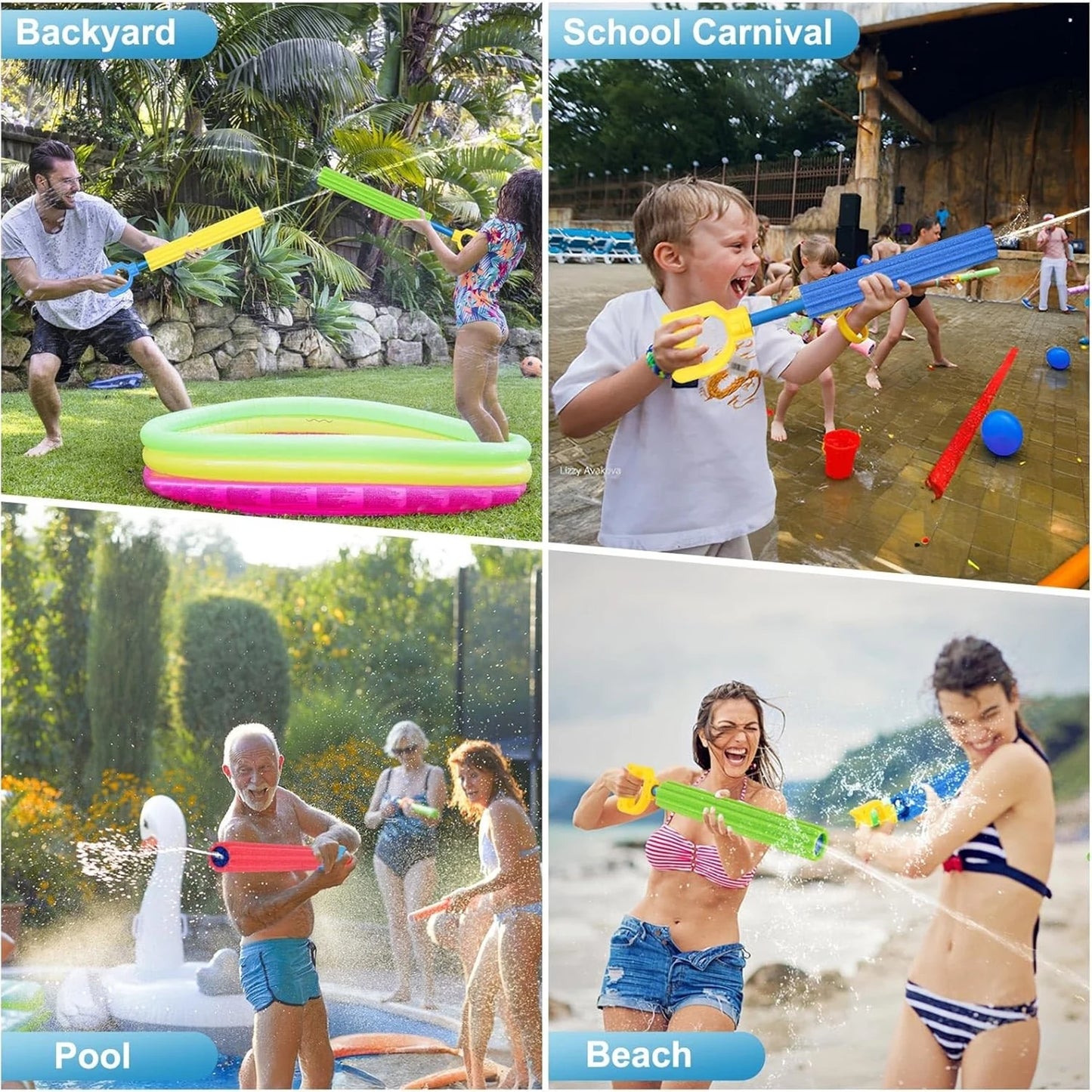 21.5cm Mini Water Guns for Kids - 30 Ft Soaker Blasters for Outdoor Play Summer Pool Beach, Backyard Water Battles Family Fun