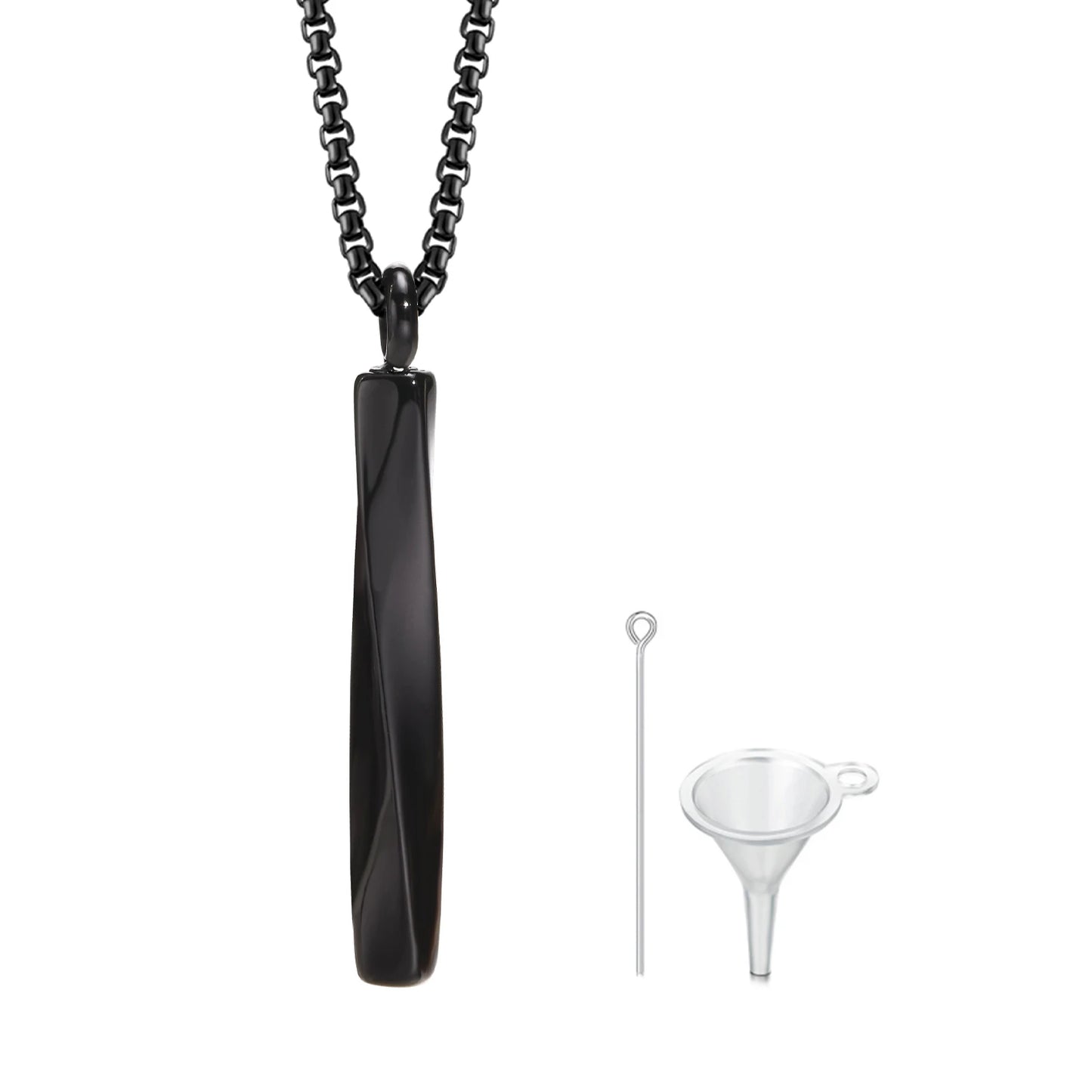 Vnox Stainless Steel Mobius Bar Pendant Necklaces for Men,Simple Cremation Ashes Urn Jewelry,Memorial Keepsake Collar Gifts