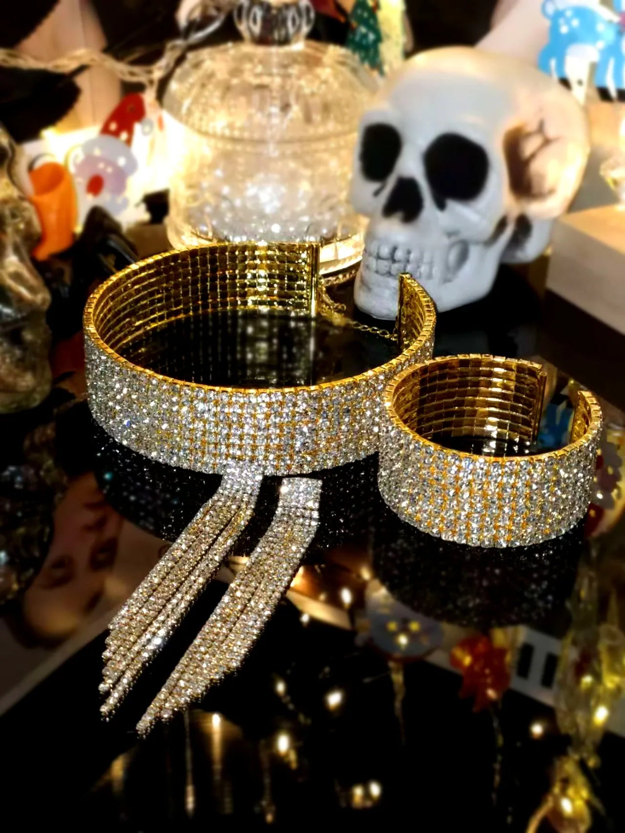 2024 Sparkling Silver Color Crystal Collar Chain Choker Necklace Bridal Women Wedding Party Diamante Rhinestone Choker Jewelry