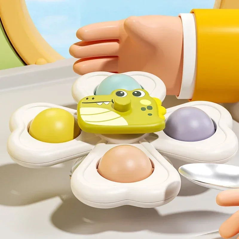 New 3PCS Suction Cup Spinner Baby Bath Funny Game Educational Toys For Children Girls Boys Infant Sensory Stress Reliever Gift