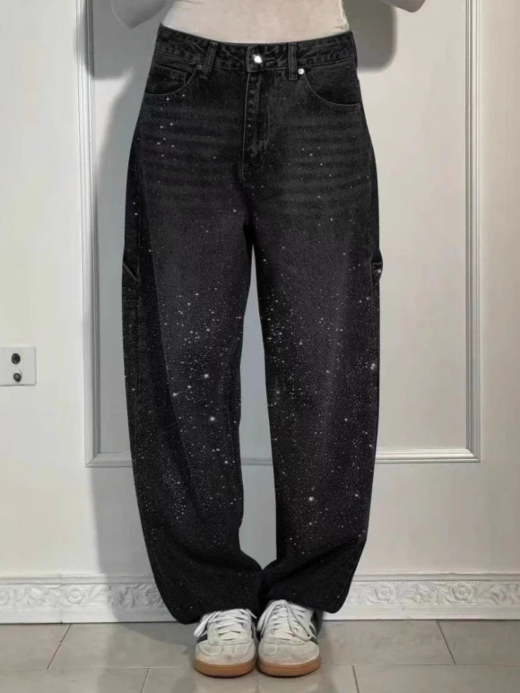 Women Autumn Winter Trouser Pants Solid Color High Waist Button Pockets Wide Leg Pants Casual Fashion Comfortable Regular Fit