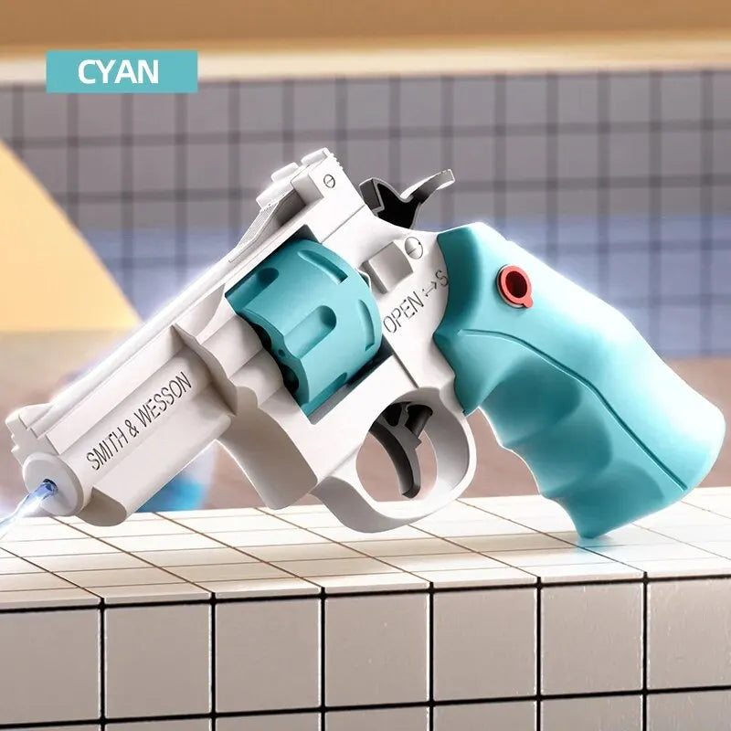 1PCS Summer Water Gun Toy Mechanical Continuous Revolver Water Gun Toys Boys Girls Outdoor Beach Water Toys Kids Holiday Gifts