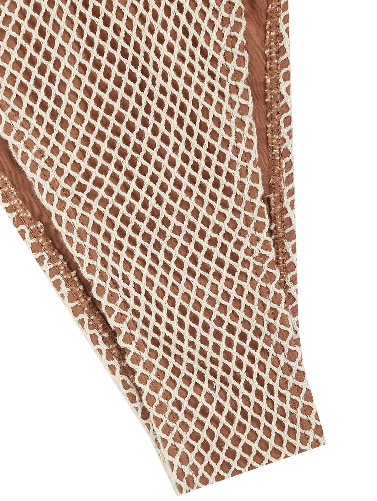 Women's Swimsuit Swimwear Matching Multiway Contrast Fishnet Halter Bandeau Tie Side Tanga Two Piece Bikinis Female Bikinis Set