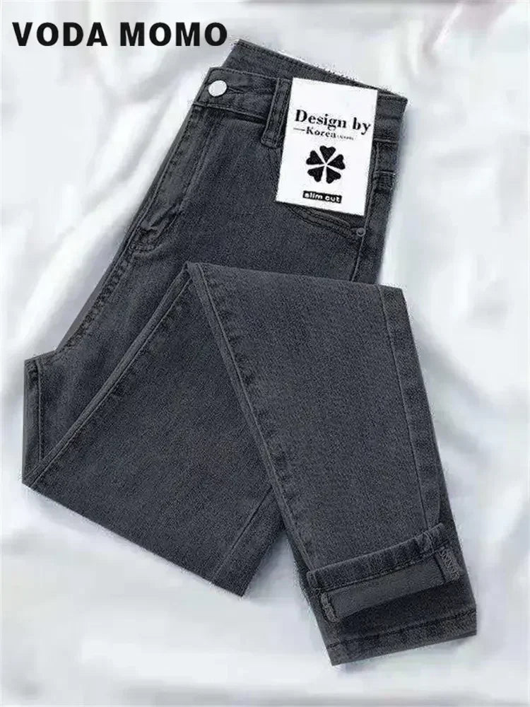 2023 New Female Spring Autumn Trousers Skinny Stretch Jean For woman High Waist pencilPants Vintage Slim Denim Pants Streetwear