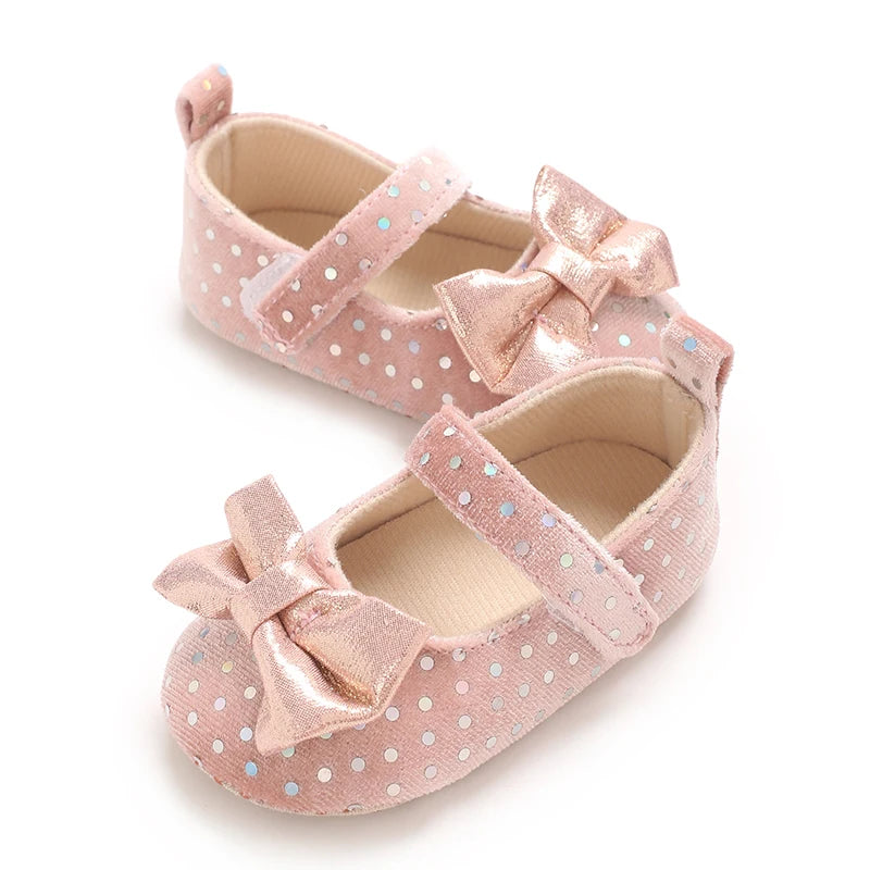 0-18Months New Baby Girls Shoes Princess Cute Bow Anti-slip Soft Rubber Bottom First Walker Toddler Crib Shoes