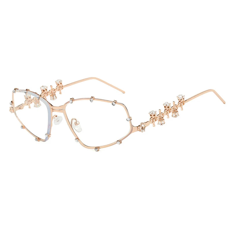 Diamonds Square Fashion Sunglasses Women 2024 Vintage Shades UV400 Luxury Rhinestones Sun Glasses Female Punk Big Men Eyewear