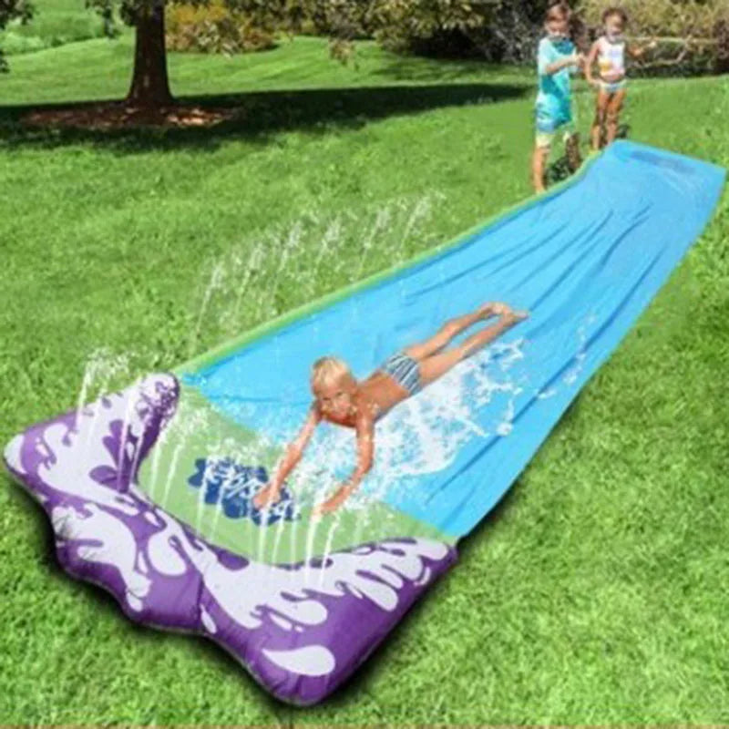 Inflatable Lawn Water Slide Summer Slip Waterslide Water Splash Play Toys with Build in Sprinkler Backyard Outdoor Fun for Kids