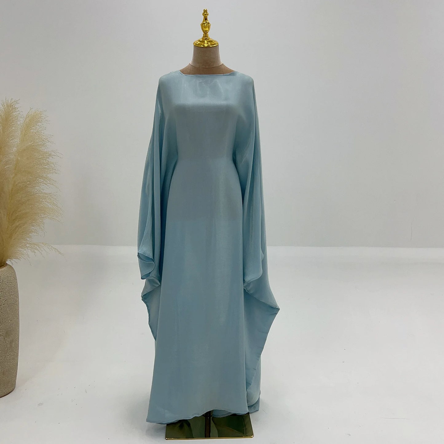 20 Colors Summer Butterfly Batwing Satin Shiny Abaya Dubai Luxury Islam Muslim Maxi Kaftan Dress Kebaya AbayasWomen Vestidos