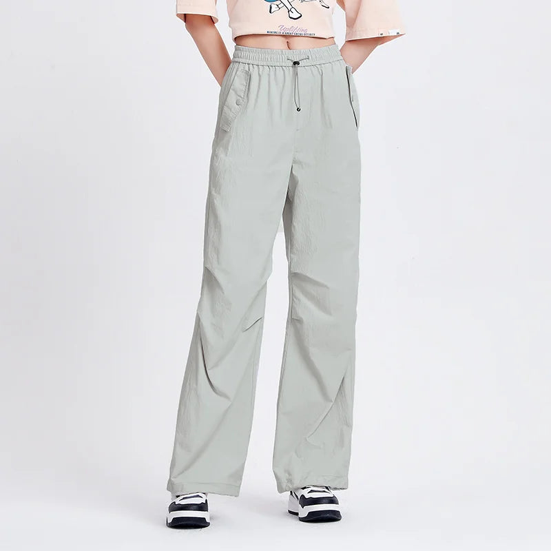 Semir Casual Pants Women Textured Wide Leg Pants 2024 New Summer Elastic Waist Parachute Pants High Street