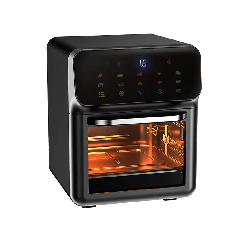Friteuză electrică cu aer de mare capacitate de 10L, fără ulei, automată, pentru bucătărie, cu coacere la 360°, cuptor cu convecție, friteuză fără ulei